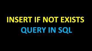 Sql - Insert if not exists query