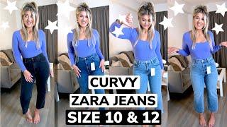 CURVY ZARA JEANS - WILL THEY FIT?! SIZE 10 & 12 MIDSIZE HAUL