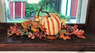 Fall Kitchen Window Decorating - Easy Fall Floral - Rustic Country Autumn