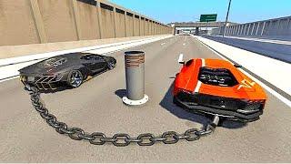 СМОТРИ РЕАЛИСТИЧНЫЕ АВАРИИ и ПРЫЖКИ на БОЛЬШОЙ СКОРОСТИ в BeamNG Drive Челлендж!