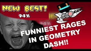 FUNNIEST RAGES IN GEOMETRY DASH!! [RAZING717 MONTAGE]