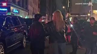 Sabrina Carpenter with Renee Rapp, Alissa Butt & Cara Delevingne leaving the VMAs after party.