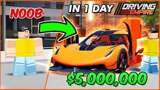 Going From Poor to Jesko in a DAY | ROBLOX Driving Empire