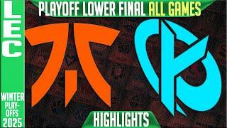 FNC vs KC Highlights ALL GAMES | Lower Final LEC Playoffs Winter 2025 | Fnatic vs Karmine Corp