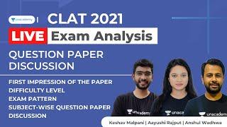CLAT 2021 Exam Analysis | CLAT 2021 Paper Analysis | CLAT 2021 Question Paper Answers | Unacademy