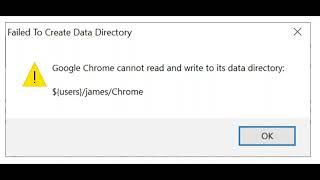 Google Chrome Failed to create data directory