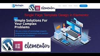 wordpress single page template design using elementor free version | Elementor page builder | Envato