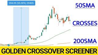 how to find swing trading stocks with chartink | Golden Crossover Strategy Screener