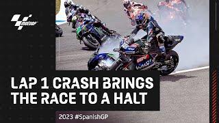 Quartararo and Oliveira's T2 crash from all angles  | 2023 #SpanishGP