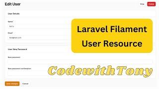 Laravel Filament User Resource