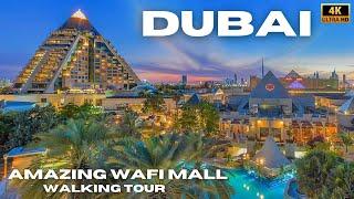 Dubai "Wafi Mall" (Most Underrated Mall) Walking Tour 4k