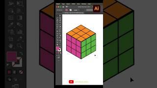 3D Rubik's Cube in adobe illustrator | Beginner tutorials #shorts #illustrator