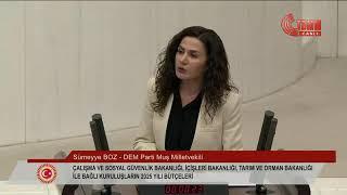 Milletvekilimiz Sümeyye Boz, Çalışma ve Sosyal Güvenlik Bakanlığı Bütçesi görüşmelerinde konuşuyor