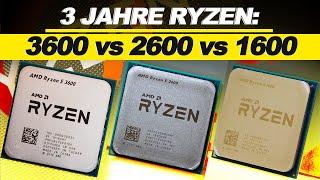 3 Jahre RYZEN im VERGLEICH! -- AMD R5 3600 vs 2600 vs 1600