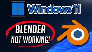 Blender Not Working Fix Windows 11/10 [Tutorial]