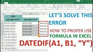 Datedif formula in Excel | Datedif showing error | Subtract dates in Excel |HOW TO SKILL|