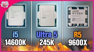 Intel Ultra 5 245K vs i5-14600K vs Ryzen5 9600X | Real Gaming Benchmark | FHD