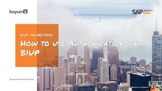 B1UP Tip: How to use Authorizations in B1UP