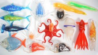SEA MONSTERS & Co. BIG Complete set "unboxing" DeAgostini Shark Octopus squid squishy candy toys