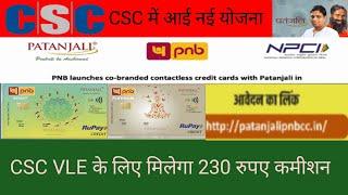 VLE NEW SCHEME//PATANJALAI PNB CREDIT CARD//CSC NEW SERVICE//पतंजलि क्रैडिट कार्ड