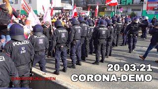 POLIZEI löst CORONA-DEMO in Wien auf! | POLIZEIKESSEL | 20.03.21