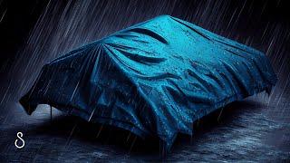 Rain On Tarp Roof With Thunder  Black Screen | 12 Hours | Sleep In Series