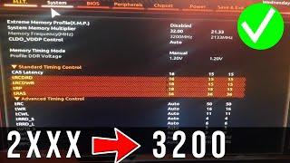 How to Manually overclock Ram from 2133 to 3200 Mhz on a Gigabyte Motherboard (B450 M)