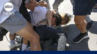 Pro-Palestinian protesters clash with counter-protesters outside Los Angeles synagogue