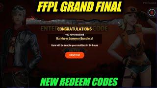 FFPL GRAND FINAL REDEEM CODES | ALL SERVER REDEEM CODES FREE FIRE