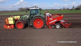 Grimme GL 420 + Fendt 724 aardappels poten door loonbedrijf Kees de Gier