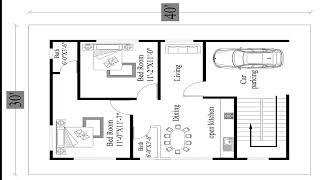 House Plan 30'X40' | 2 bedroom house plans | Ground Floor Plan | first floor plan