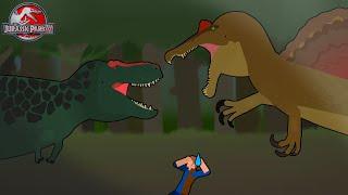 Jurassic Park 3 - T rex vs Spinosaurus but Accurate ANIMATION (Stick Nodes)