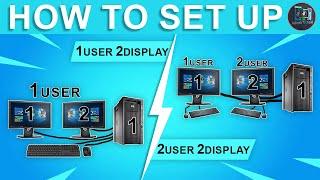  How to Connect 2 Display With 1 CPU | 1 User 2 Display || 2 User 2 Display || Hindi Urdu |