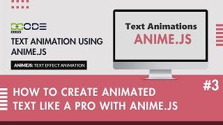 How to Create Text Animations using anime.js | Text Animation Using Anime.js | #animation