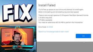 Fortnite Install Failed NOT Enough SPACE - FIX ️ Chapter 2