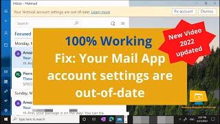 how to fix: account settings are out of date windows 10 mail