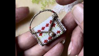 Mini Handbag Tutorial Peyote stitch with Miyuki Delica miniature beaded purse/bag DIY