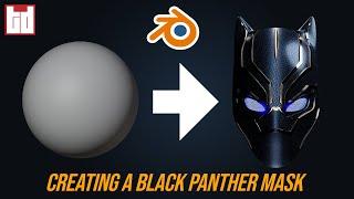 I made a realistic Black Panther Mask in Blender 2.9 - Speed Art