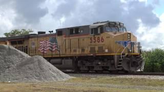 7FDL-16 Diesel Engine Sounds with UP C44ACCTE 5586 on the GREX Work Train