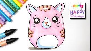 HOW TO DRAW A SQUISHMALLOW CAT EASY