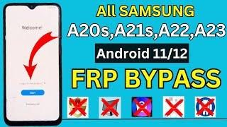 Samsung Galaxy A20s,A21s,A22,A23 || Android 11,12 || FRP Bypass || Google Account Remove