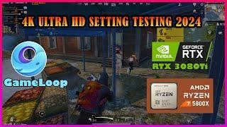 PUBG MOBILE GAMELOOP Testing Ultra HD 4K Setting I RYZEN 7 5800x And RTX 3080TI #brownwinyt