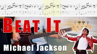 Michael Jackson - "Beat It"  (Bass Cover + TABS)