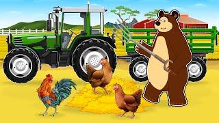 Farmer And Work On A Farm: Repair Hen House and Working on the Chicken Coop | Tractor, Farm Vehicles