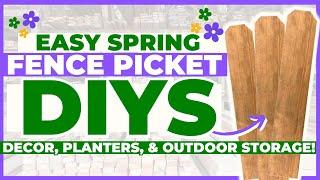 EASY Outdoor Wood DIYs with fence pickets! Great for gifting & selling, too!