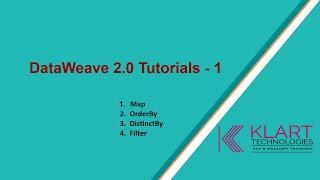 Mule 4 | DataWeave 2.0 Tutotials | Session - 1