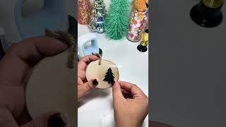 DIY Wooden Ornaments using your Cricut   #christmascrafts #christmastree #cricutdiy #diyornaments