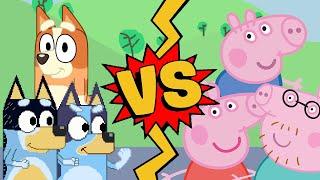 M.U.G.E.N Battles | Bluey/Bingo/Bandit vs Peppa Pig/George Pig/Daddy Pig