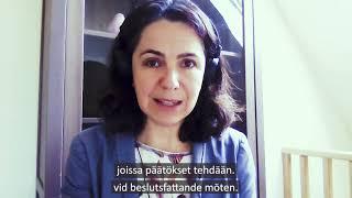 Réka Sáfrány, puheenjohtaja, European Women´s Lobby – Videotervehdys Naisjärjestöjen Suomi -juhlassa