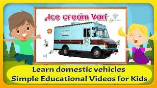 Learn domestic vehicles | Simple Educational Videos for Kids, Toddlers + Babies